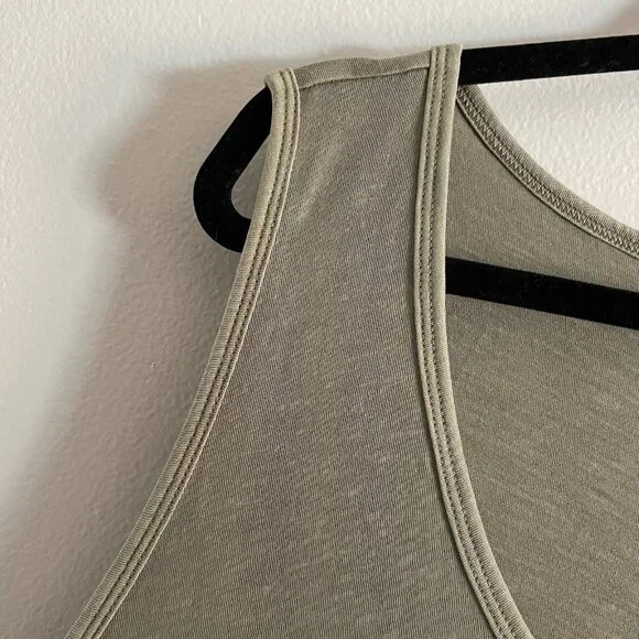 Athleta Sz 3X Olive Green Cotton Lightweight Scoop Neck Organic Daily Tank Top - Picture 7 of 11